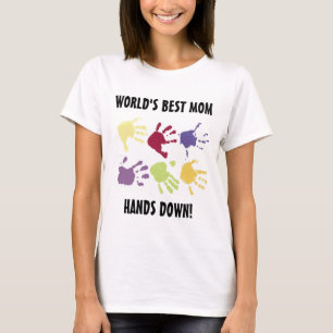 Världens besegrar den bäst mammahänder T-tröja T-shirt