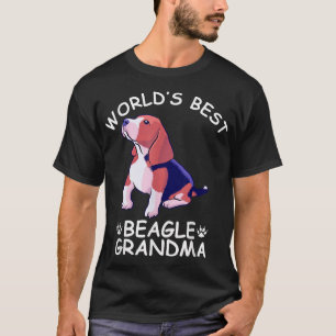 Världens Best Beagle Grandma Funny Granddog Hund L T Shirt