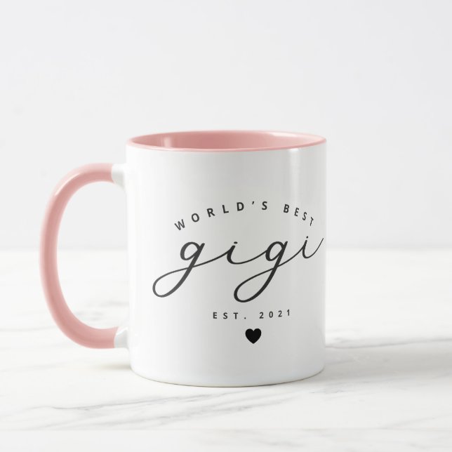 Världens Best Gigi Cute Calligraphy Coffee Mugg (Vänster)