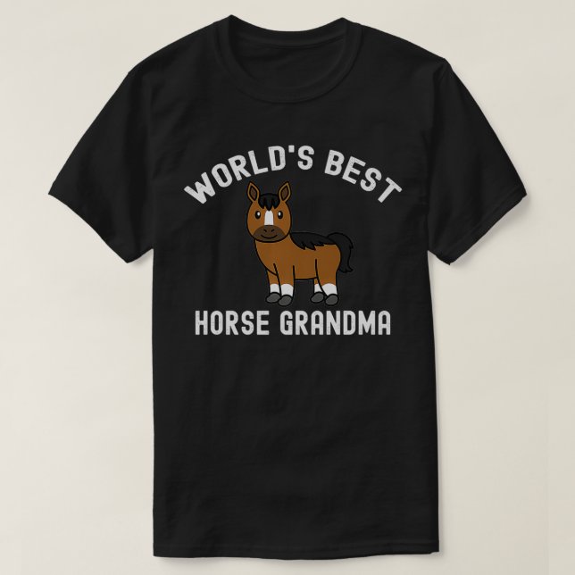 Världens Best Horse Grandma Pet Premium T Shirt (Design framsida)
