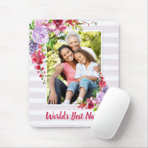 Världens Best Nana Lilac Blommigt Mors dag Photo Musmatta