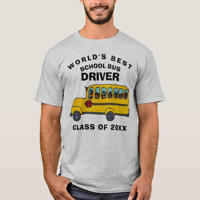 Världens Best School Buss Driver Tee (Framsida)