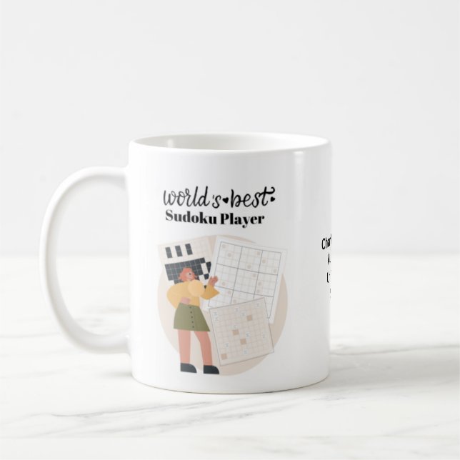 Världens Best Sudoku Player Female Personlig Kaffemugg (Vänster)