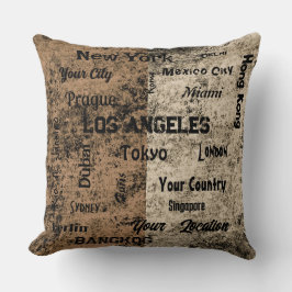 Världens bruna, runda, megastäder i chic kudde