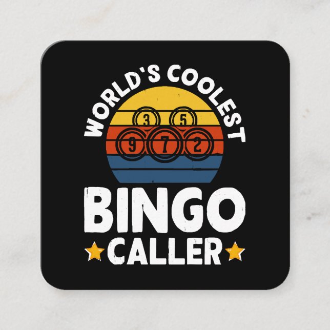Världens coolaste Bingo-kalle Fyrkantigt Visitkort (Framsida)