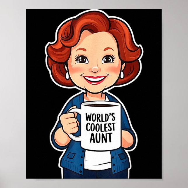 Världens coolaste faster Rolig kaffefantast presen Poster (Framsidan)