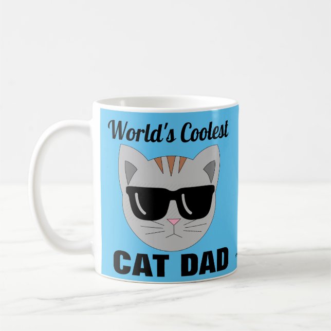 Världens coolaste KATT PAPPAS solglasögon Katt Kaffemugg (Vänster)