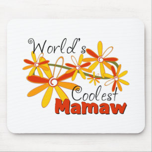Världens coolaste Mamaw i blomster Musmatta