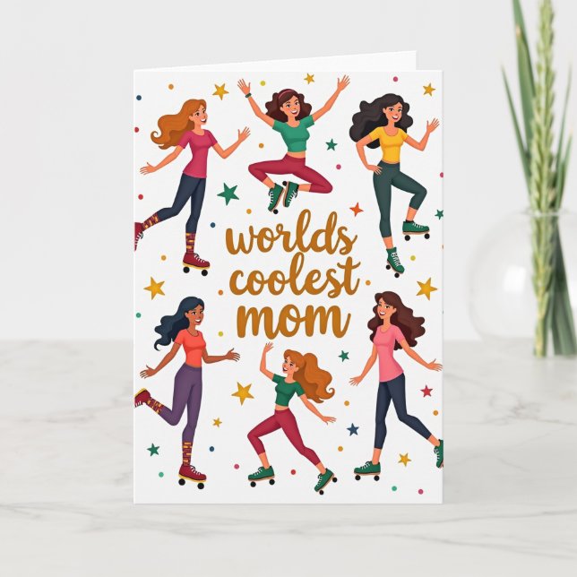 Världens coolaste mamma rullskridsko kort (Framsida)