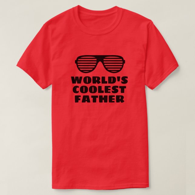 Världens coolaste pappa rolig röd t-shirt för papp (Design framsida)