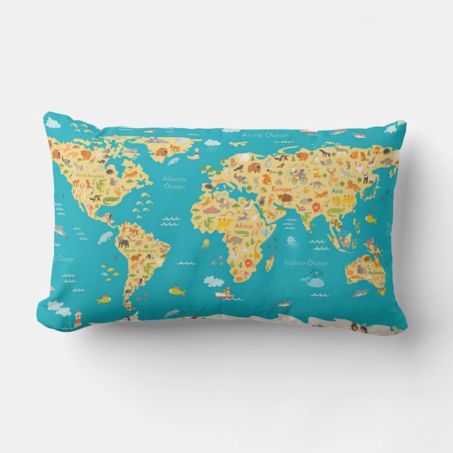 Världens djur lumbarkudde (Framsida)