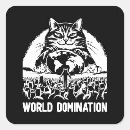 Världens dominans 1 fyrkantigt klistermärke