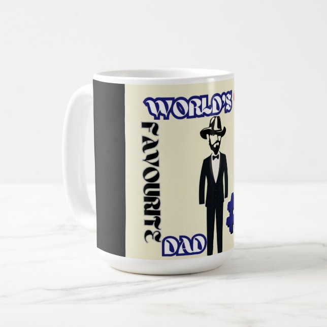 Världens Favorit Pappa #1 Kaffemugg (Framsida vänster)