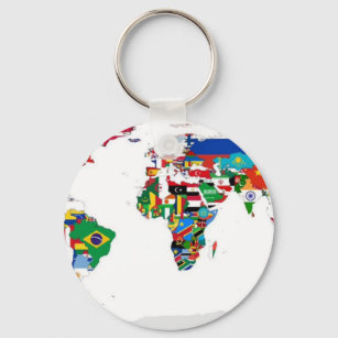 Världens flaggade Karta i Flaggor Nyckelring