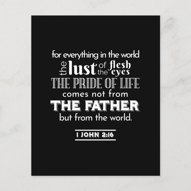 Världens frestelser - 1 John 2:16 Bible Verse Flygblad (Framsidan)