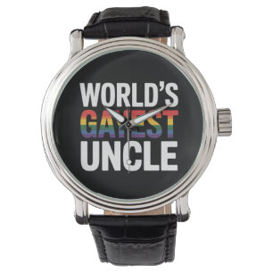 Världens gayaste farbror HBTQ HBT Pride-anhängare Armbandsur