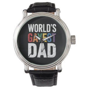 Världens gayaste pappa HBTQ HBT stolt Pride-anhäng Armbandsur