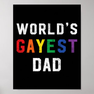 Världens gayaste pappa söta gay-pr Pride lgbt fade Poster