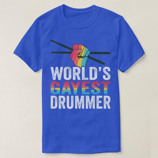 Världens Gayest Drummer Gay Drummer LGBTQ Gay prid T Shirt (Design framsida)