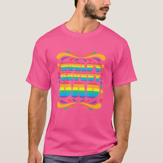 Världens Gayest Pappa Lgbtq Pride Lesbisk Gay Tran T Shirt (Framsida)