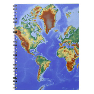 Världens geografiska internationella karta anteckningsbok