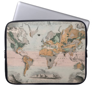 Världens geologiska Karta Laptop Fodral