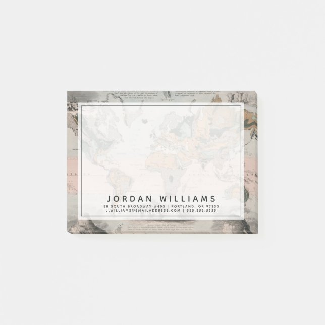 Världens geologiska Karta Post-it Block (Framsida)