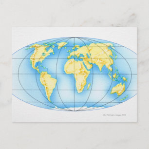 Världens globe vykort
