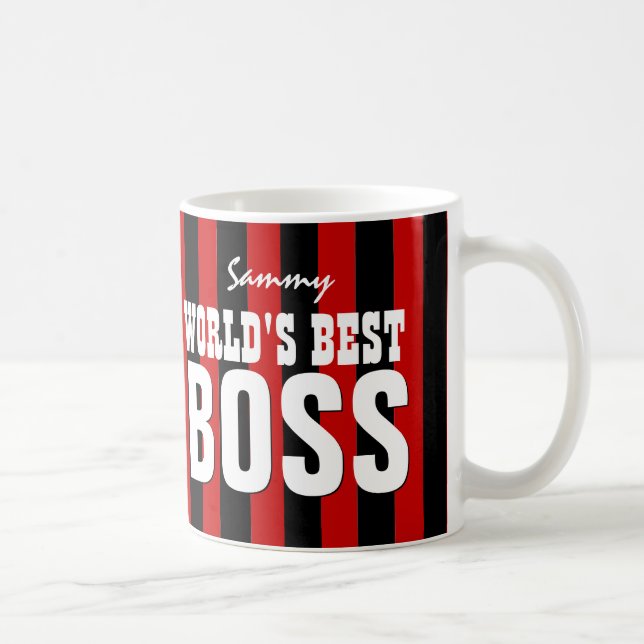 Världens görar randig den röda svarten för bäst kaffemugg (Höger)