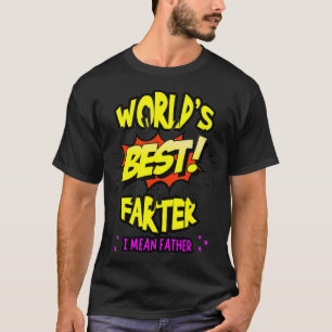 Världens Gult för bästa Elak-Tecknaden Far Day T Shirt