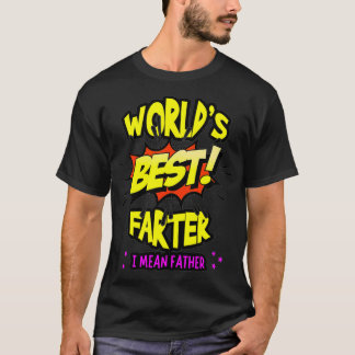Världens Gult för bästa Elak-Tecknaden Far Day T Shirt