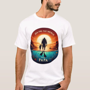Världens havsfiske med PAPPA   Dyka Pappa T Shirt