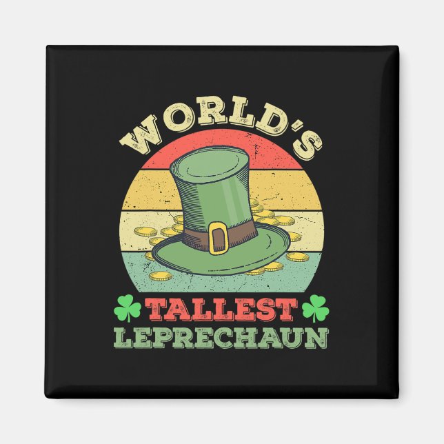 Världens högsta Leprechaun irländska roliga St Pat Magnet (Framsidan)