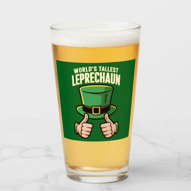 Världens högsta leprechaun rolig irländsk humor glaskopp (Framsida fylld)