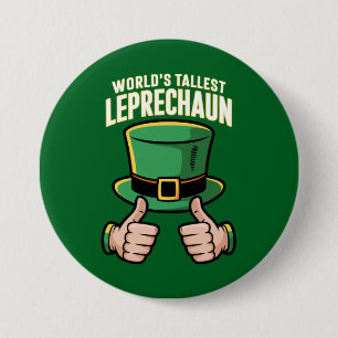 Världens högsta leprechaun rolig irländsk humor knapp
