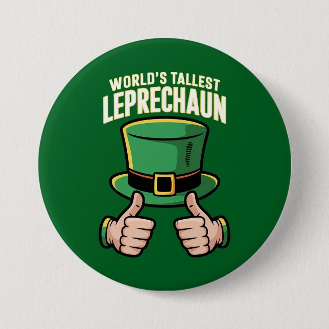 Världens högsta leprechaun rolig irländsk humor knapp (Framsida)