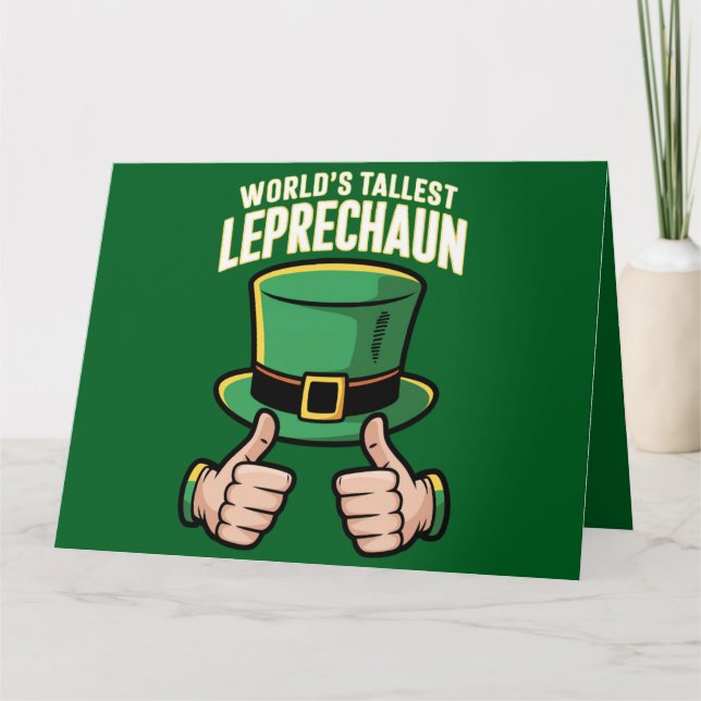 Världens högsta leprechaun rolig irländsk humor  kort (Framsida)