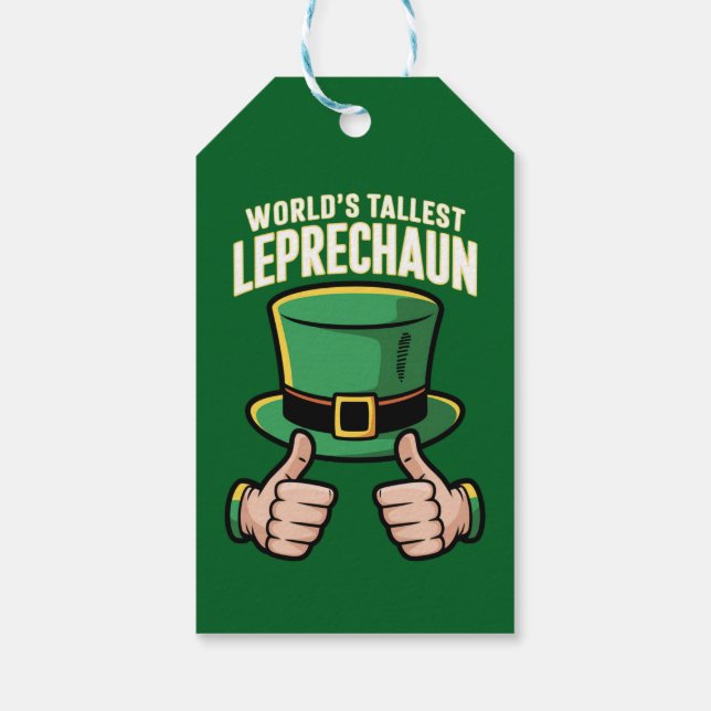 Världens högsta leprechaun rolig irländsk humor  presentetikett (Baksidan)