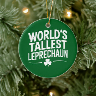 Världens Högsta Leprechaun St. Patrick's Day Julgransprydnad Keramik