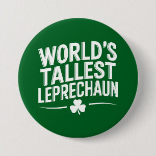 Världens Högsta Leprechaun St. Patrick's Day Knapp