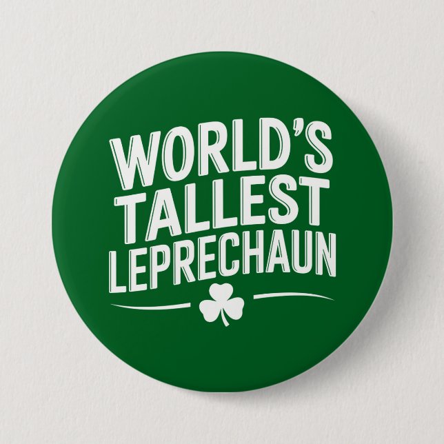 Världens Högsta Leprechaun St. Patrick's Day Knapp (Framsida)