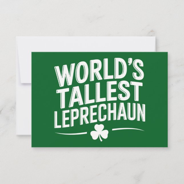 Världens Högsta Leprechaun St. Patrick's Day Tack Kort (Framsida)
