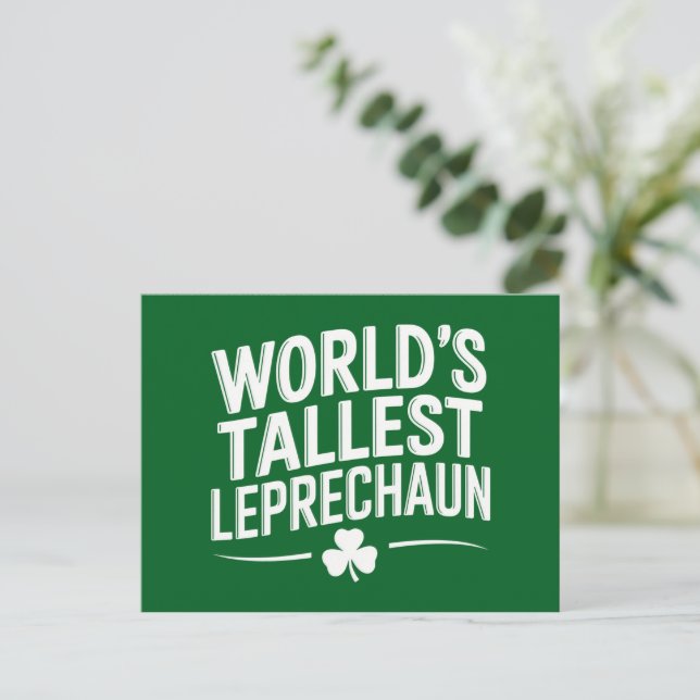 Världens Högsta Leprechaun St. Patrick's Day Vykort (Stående Fram)
