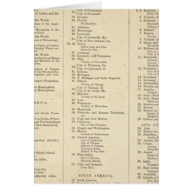 Världens indexatlas hälsningskort (Framsidan)