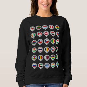 Världens Internationella Länder Flaggor för T Shirt