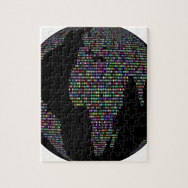 Världens jordglob karta pussel (Vertikal)