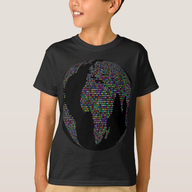 Världens jordglob karta t shirt (Framsida)