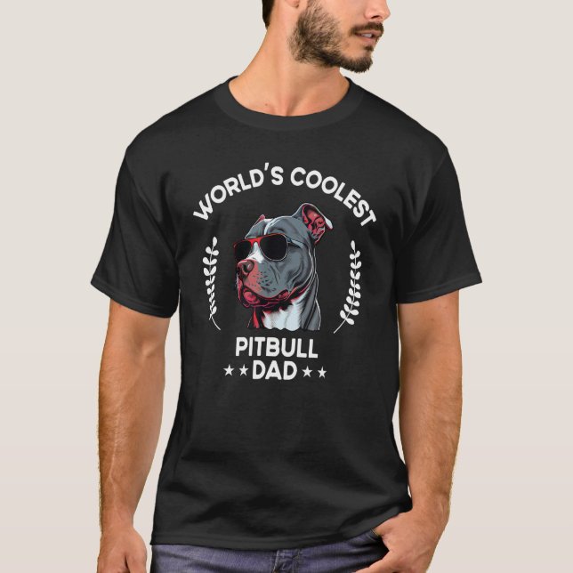 Världens kallaste Hund-Manar-pitbull vid Pappa T Shirt (Framsida)