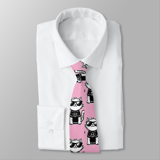 Världens kallaste katt med solglasögon Rosa Slips (Bunden)