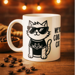 Världens kallaste katt med solglasögon vita kaffemugg